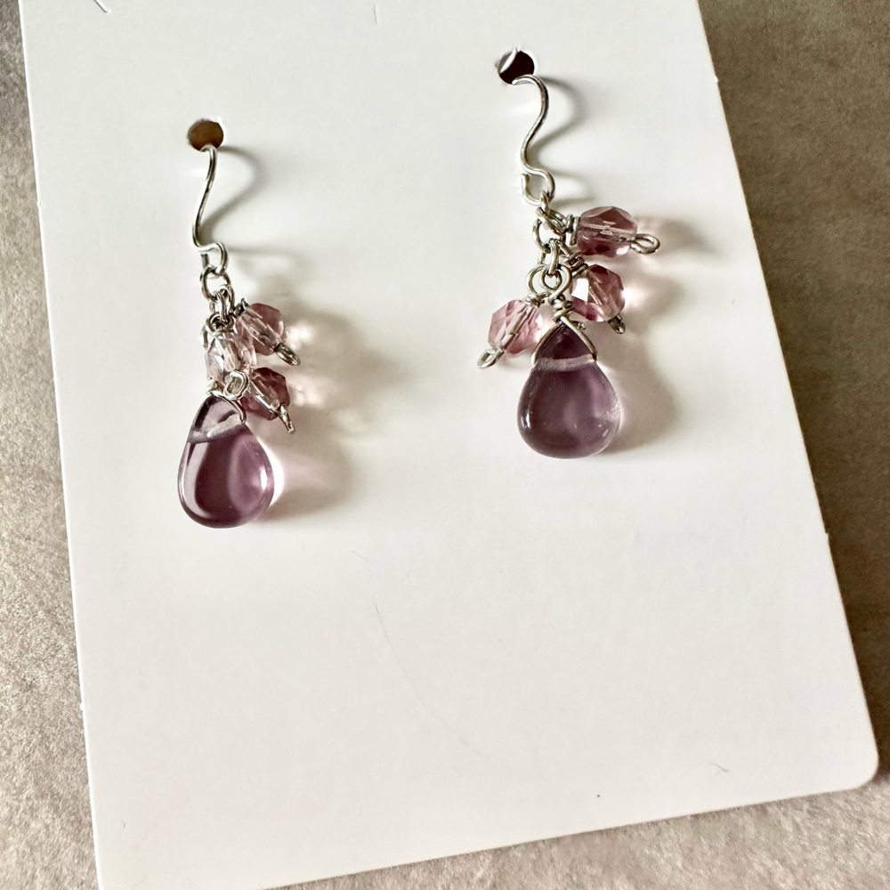 Amethyst Purple Dangly Earrings